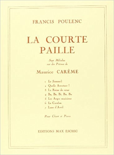 Poulenc: La Courte Paille published by Eschig