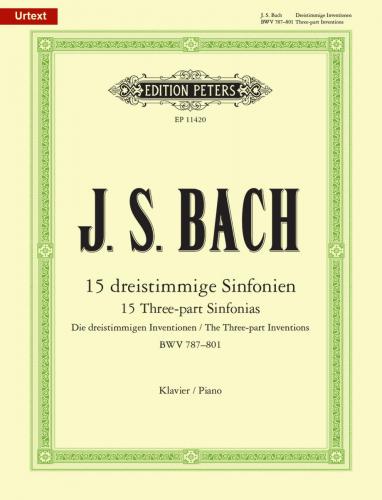 Bach: Sinfonias (Three Part Inventions) for Piano published by Peters