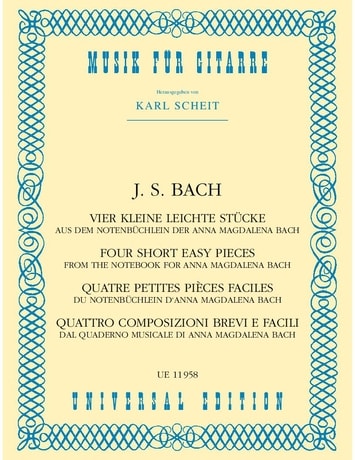 Bach: 4 Short Easy Pieces for Guitar published by Universal