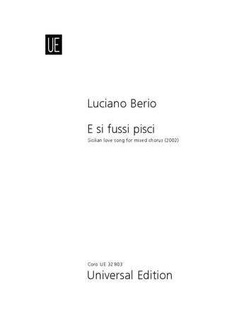 Berio: E si fussi pisci SATB published by Universal - Choral Score