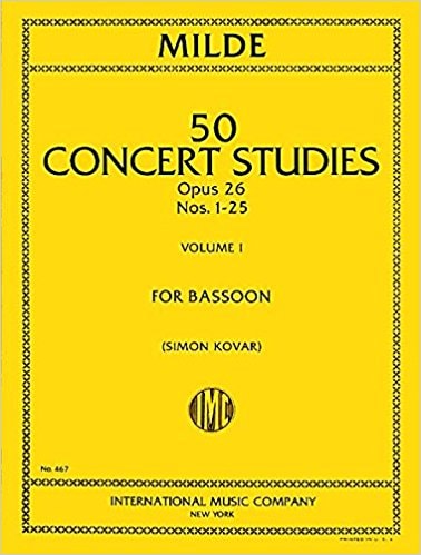 Milde: 50 Concert Studies Opus 26 Volume 1 for Bassoon published by IMC