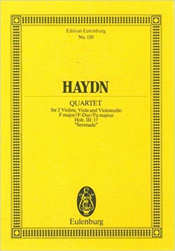 Haydn: String Quartet F major Opus 3/5 Hob. III: 17 (Study Score) published by Eulenburg