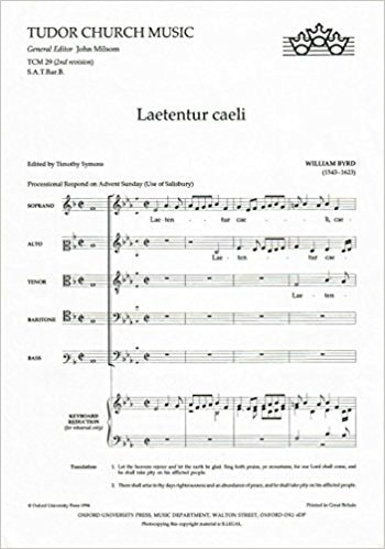 Byrd: Laetentur caeli SATBB published by OUP