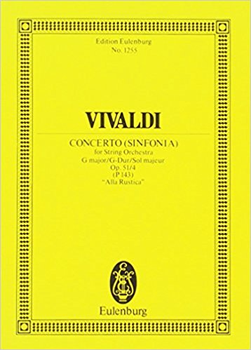 Vivaldi: Concerto G major Opus 51/4 RV 151 / PV 143 (Study Score) published by Eulenburg