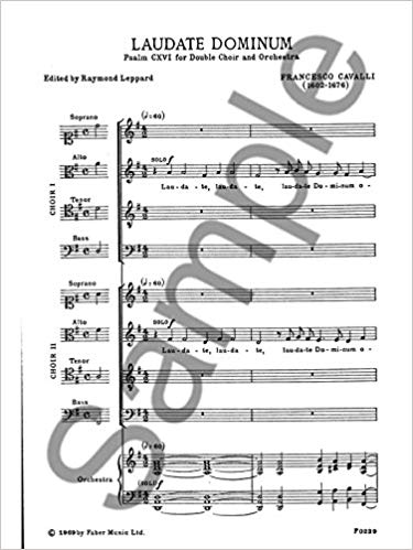 Cavalli: Laudate Dominum published by Faber - Vocal Score