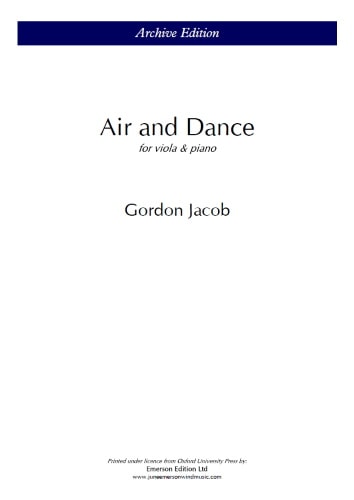 Jacob: Air & Dance for Viola published by OUP Archive