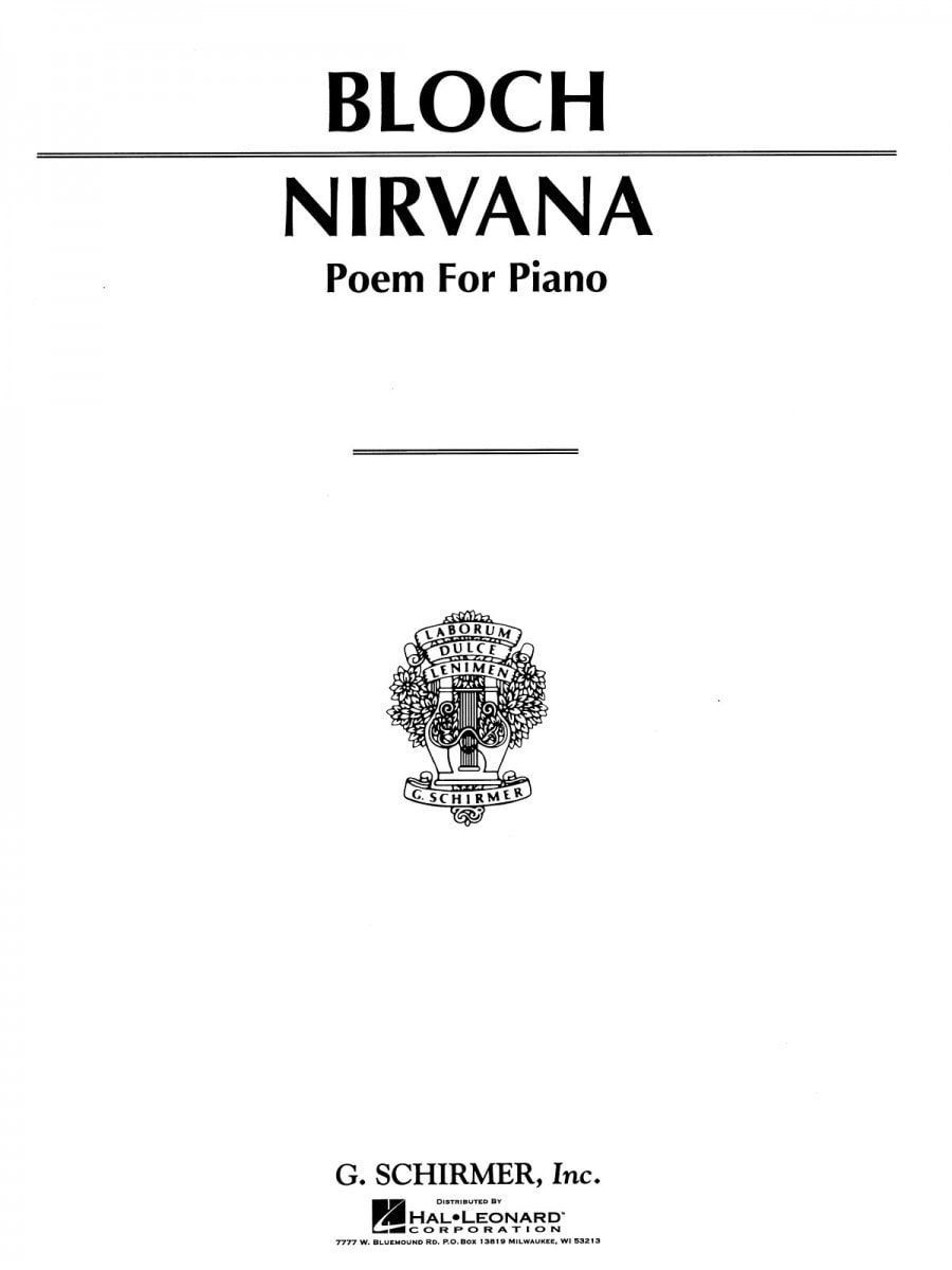 Bloch: Nirvana for Piano published by Schirmer