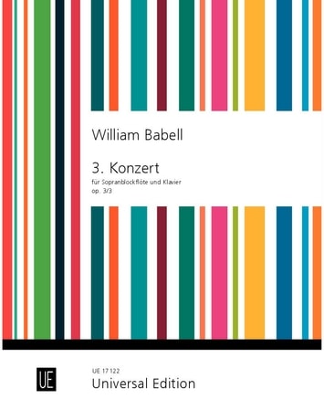 Babell: Concerto No 3 Opus 3/3 for Descant Recorder published by Universal