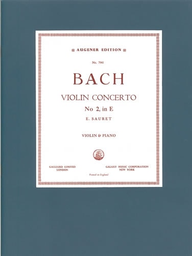 Bach: Concerto in E major BWV1042 for Violin published by Stainer & Bell