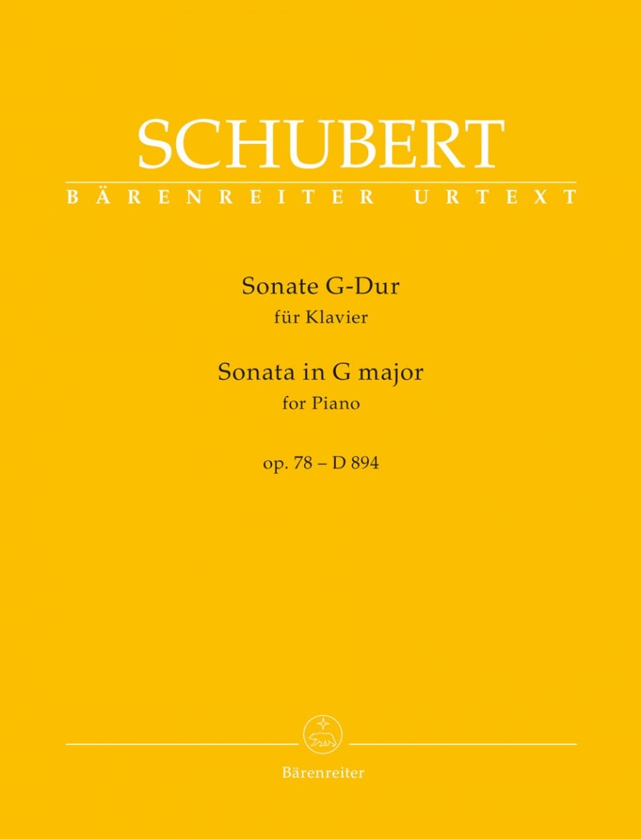 Schubert: Sonata in G Opus 78 D894 for Piano published by Barenreiter