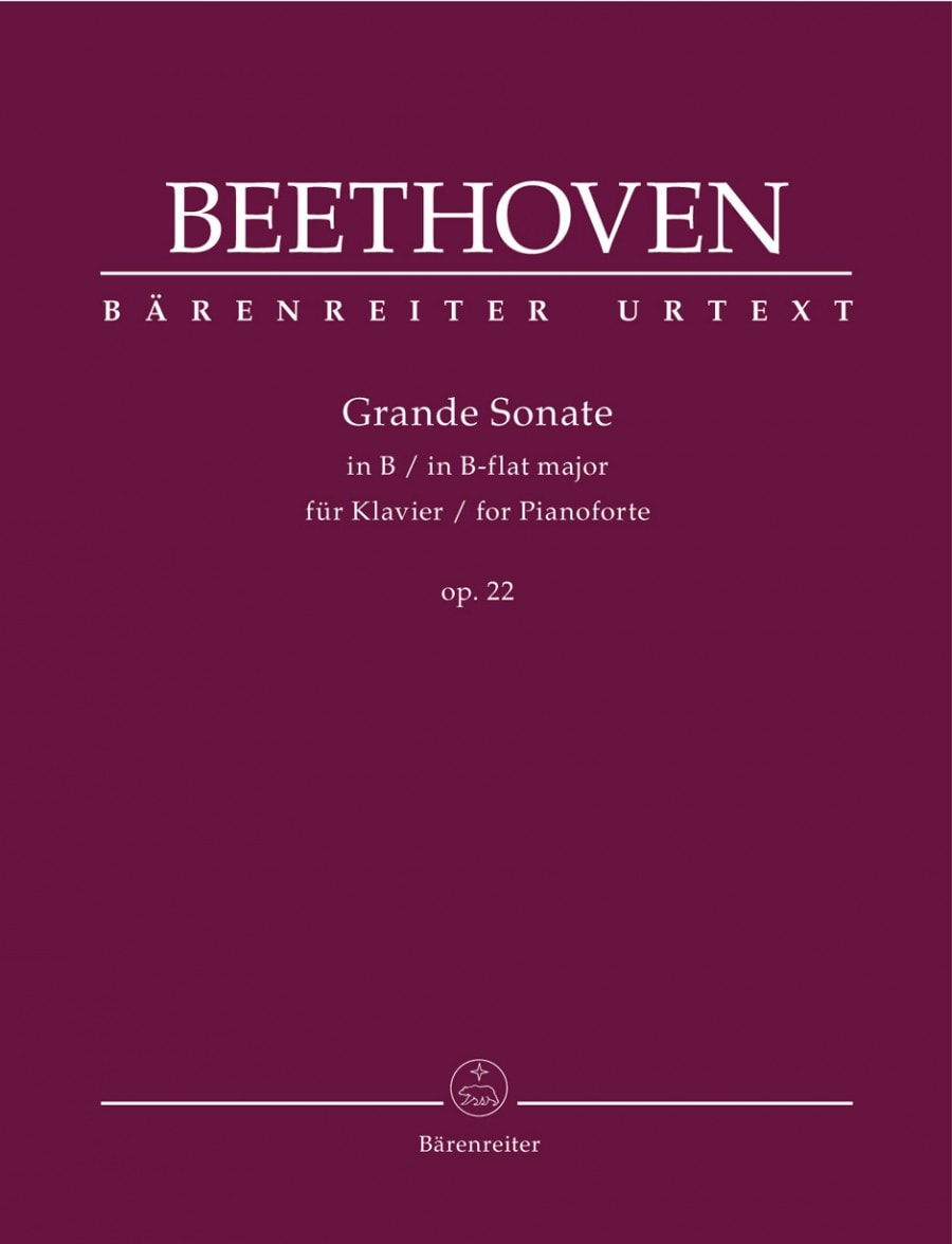 Beethoven: Grande Sonate in Bb Major Opus 22 for Piano published by Barenreiter