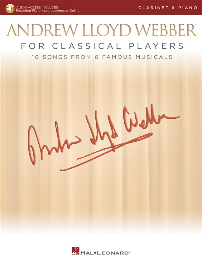 Andrew Lloyd Webber for Classical Players - Clarinet published by Hal Leonard (Book/Online Audio)