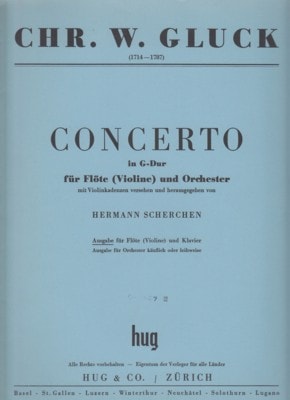 Gluck: Concerto in G for Flute published by Hug
