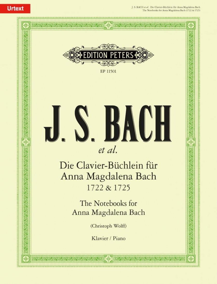 Bach: The Notebooks for Anna Magdalena Bach 1722 & 1725 for Piano published by Peters