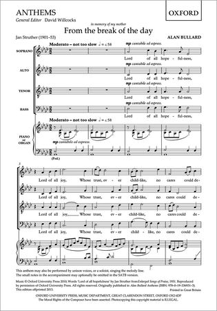 Bullard: From the break of the day SATB published by OUP