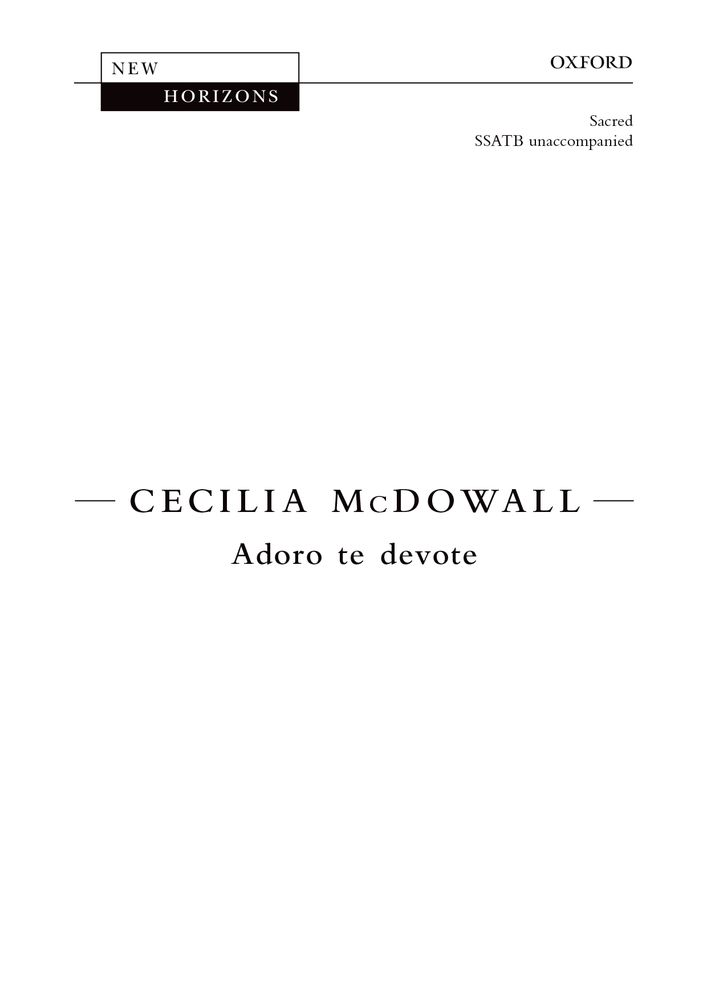 McDowall: Adoro te devote SSATB published by OUP
