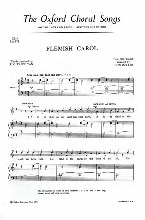 Rutter: Flemish Carol SATB published by OUP