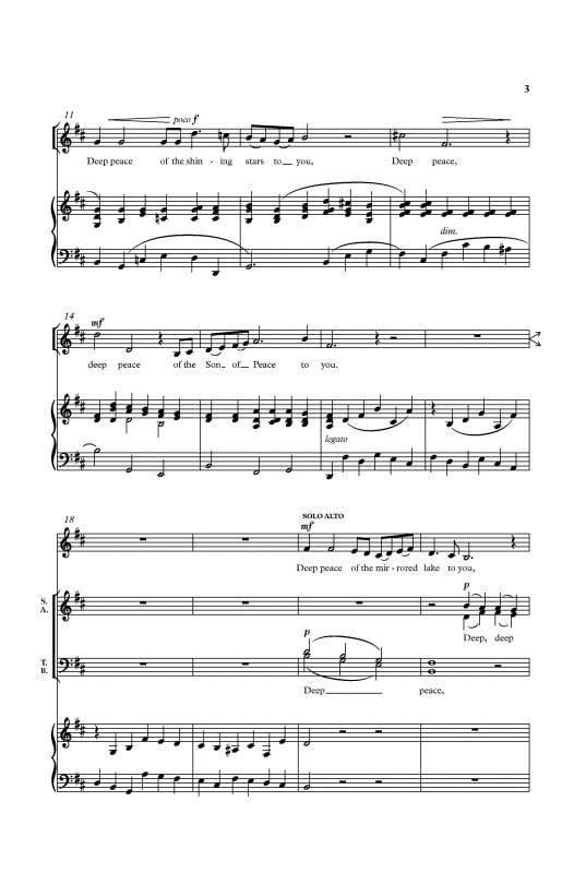 Carter: Deep Peace SATB published by OUP