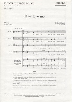 Tallis: If ye love me SATB published by OUP
