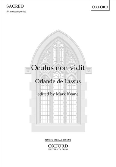Lassus: Oculus non vidit SA published by OUP
