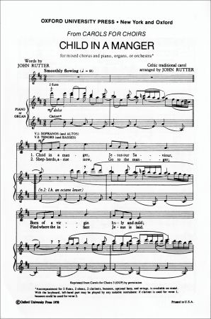Rutter: Child in a manger SATB published by OUP
