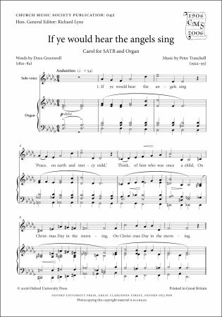 Tranchell: If ye would hear the angels sing SATB published by OUP