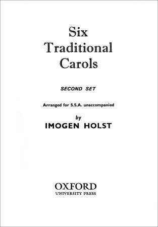 Holst: Six Traditional Carols (Second Set) published by OUP