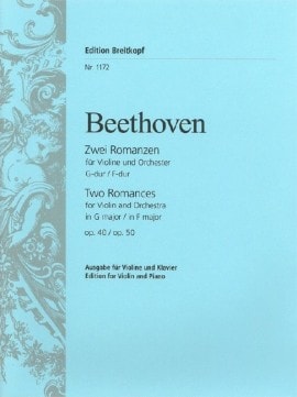 Beethoven: Romances Opus 40 & 50 in G & F for Violin published by Breitkopf
