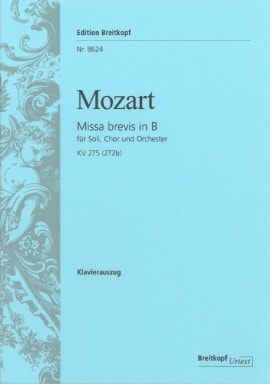 Mozart: Missa Brevis K275 in B Major published by Breitkopf - Vocal Score