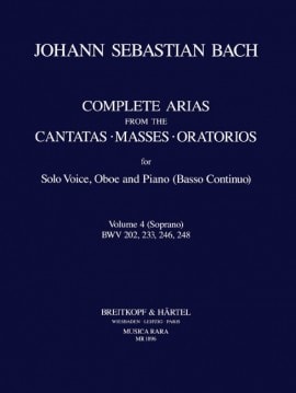 Bach: Complete Arias for Soprano, Oboe & Piano (BC) Volume 4 published by Breitkopf