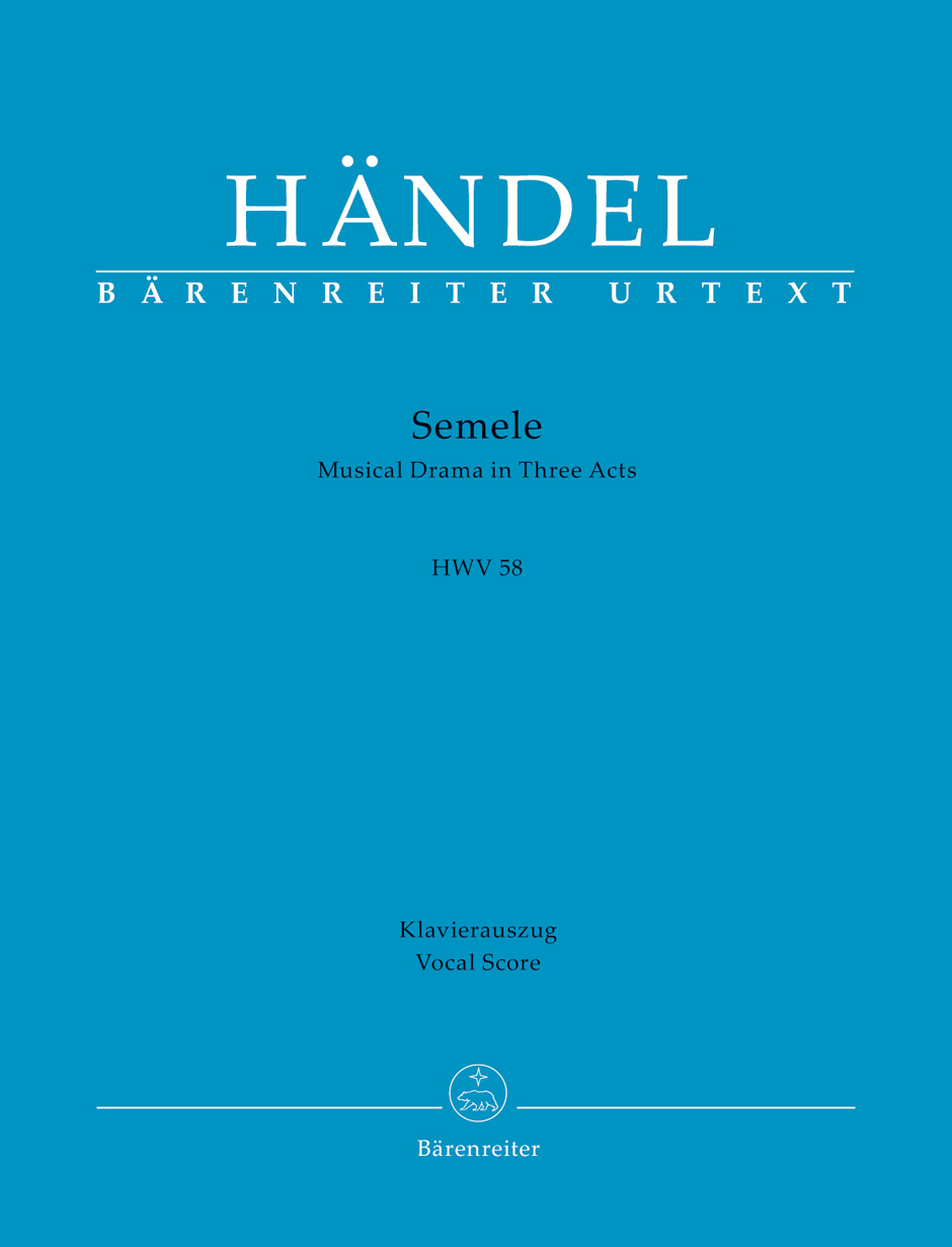 Handel: Semele  (HWV 58) published by Barenreiter Urtext - Vocal Score