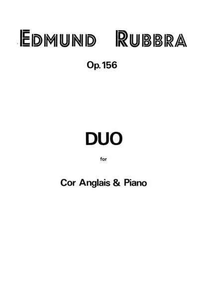 Rubbra: Duo Opus 156 for Cor Anglais published by Lengnick