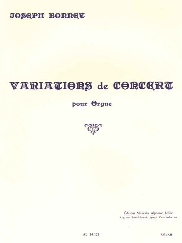 Bonnet Variations de Concert for Organ published by Leduc