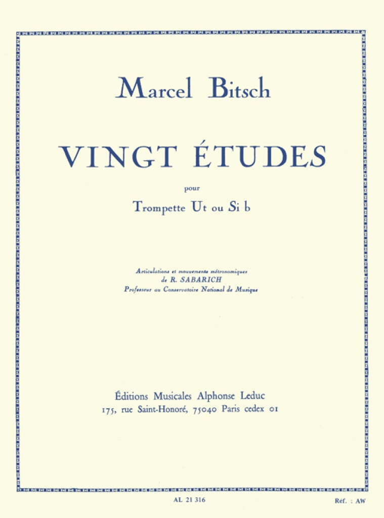 Bitsch: 20 Etudes for Trumpet published by Leduc