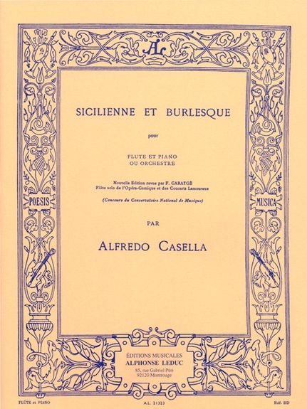 Casella: Sicilienne Et Burlesque for Flute published by Leduc