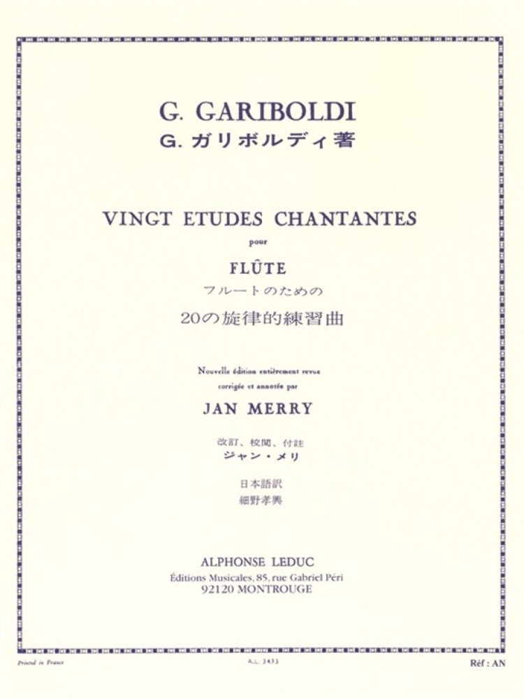 Forwoods ScoreStore Gariboldi 20 Etudes Chantantes Opus 88 for Flute