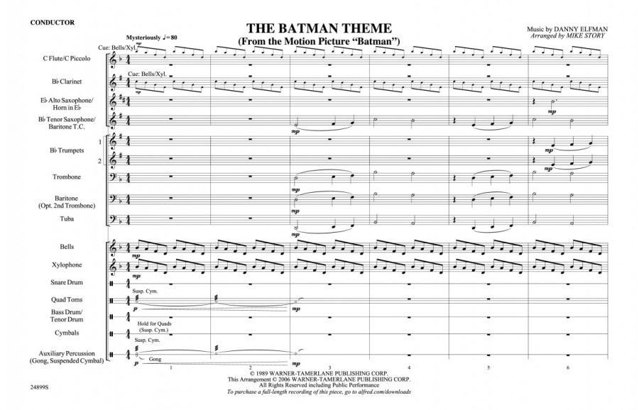 Batman Movie Theme for Marching Band published by Alfred | Forwoods ...