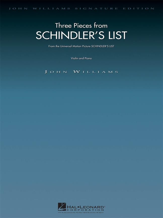 Williams: Three Pieces from Schindlers List for Violin published by Hal Leonard