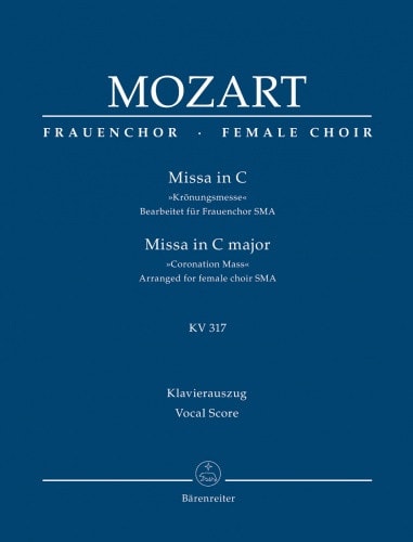 Mozart: Mass in C (K317) (Coronation Mass) SMezA published by Barenreiter - Vocal Score