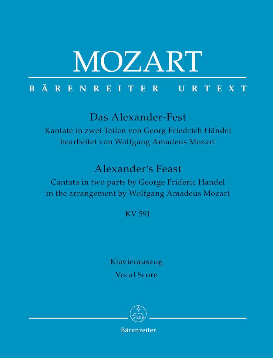 Handel (arr. Mozart): Alexander's Feast (K591) published by Barenreiter - Vocal Score