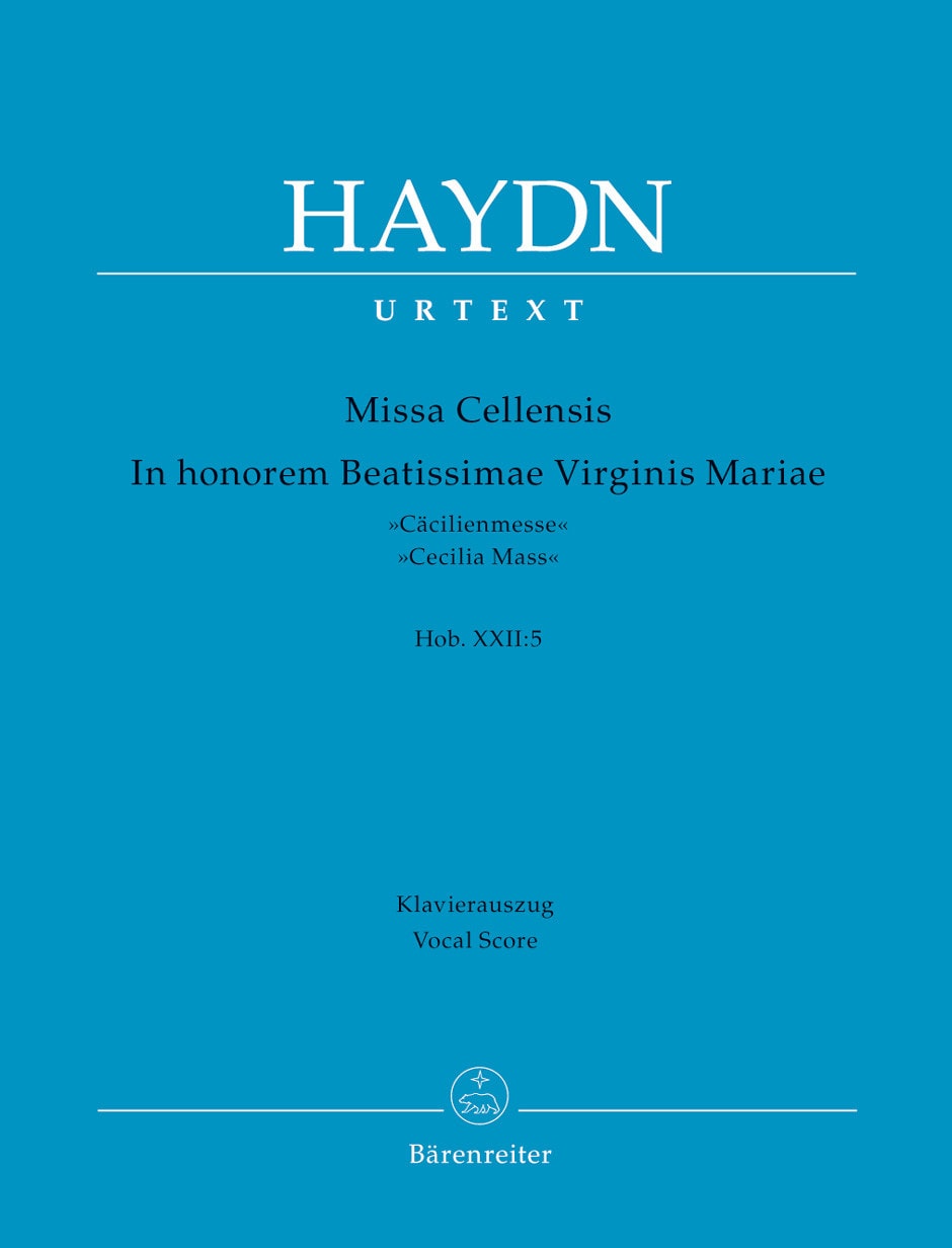 Haydn: Missa Cellensis in honorem Beatissimae Virginis Mariae (St Cecilia) (HobXXII:5) published by Barenreiter Urtext - Vocal Score