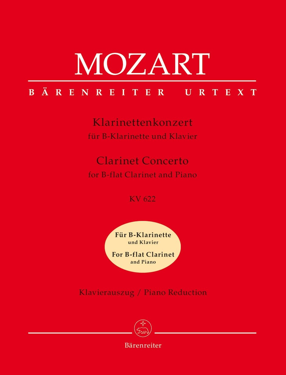 Mozart: Concerto in A KV622 for Bb Clarinet published by Barenreiter