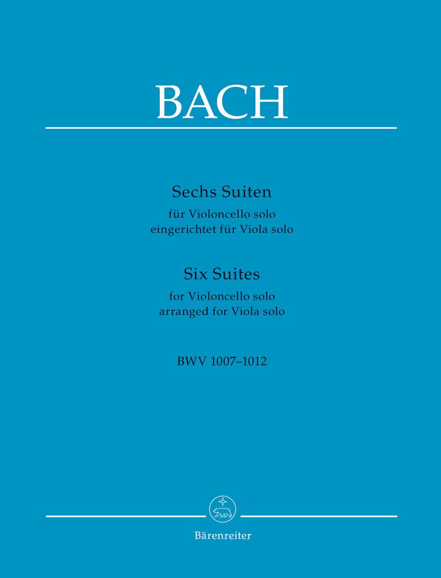 Bach: 6 Cello Suites arranged for Viola published by Barenreiter