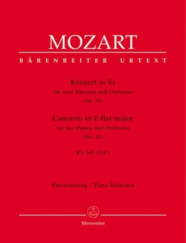 Mozart: Concerto No.10 in E flat K365  for 2 Pianos published by Barenreiter