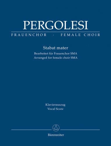 Pergolesi: Stabat mater (Arrangement for female choir SMezA) published by Barenreiter - Vocal Score
