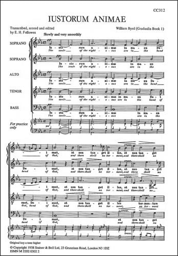 Byrd: Justorum animae (Souls of the Righteous) SSATB published by Stainer & Bell