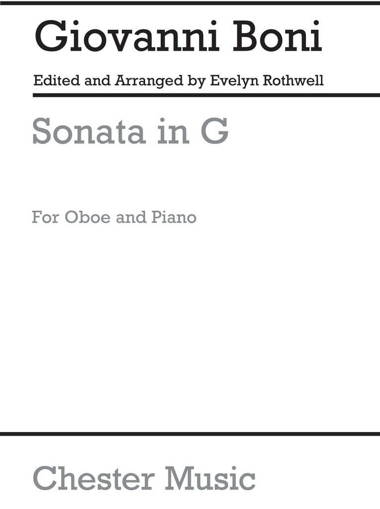 Boni: Sonata in G for Oboe published by Chester