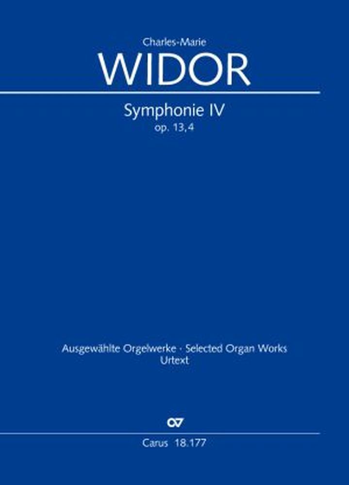 Widor: Symphonie No. 4 Opus 13 for Organ published by Carus Verlag