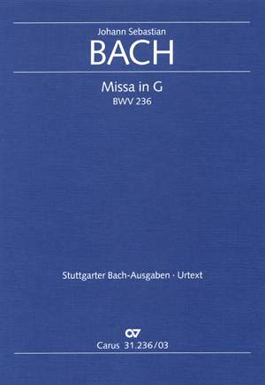 Bach: Lutheran Mass in G (BWV 236) published by Carus - Vocal Score