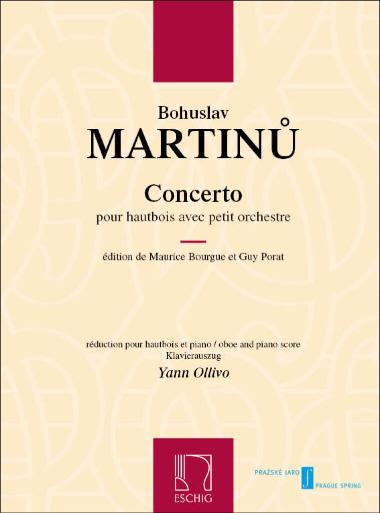 Martinu: Concert for Oboe published by Eschig